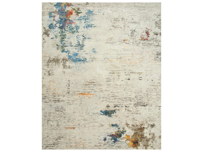 AHIRI SRB-702 Antique White/Ocean Blue - Handmade rug _ Jaipur Rugs